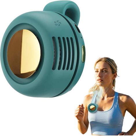 JSSEVN - Mini Ventilateur à Pince, 2026 Nouveau Petit Ventilateur à Clip, Ventilateurs de Clip-on pour Chemise avec 3 Vitesses, Mini Fans de Tourbillon (Vert) (1/5)