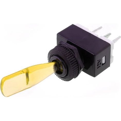 Interruptor Palanca Iluminado 12V AMARILLO 6A/12Vdc ON-OFF