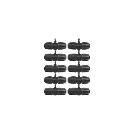 Connecteur en T barbelé de verrouillage de jardin 16mm à 4/7, connecteurs 10 pièces/ensemble pour tuyaux PE systèmes d'irrigation de jardin