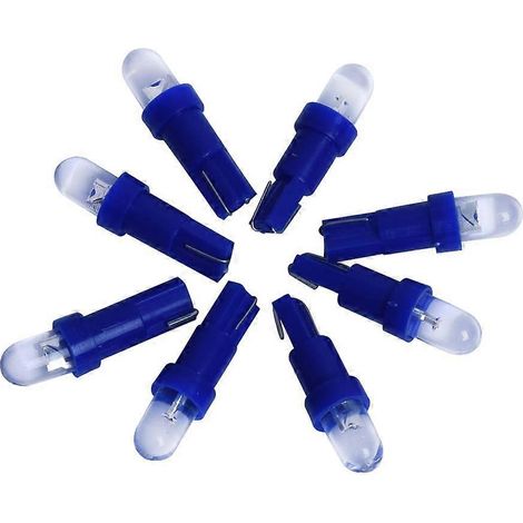 Lot de 10 ampoules LED bleues T5 12V pour tableau de bord, éclairage de voiture (1/5)