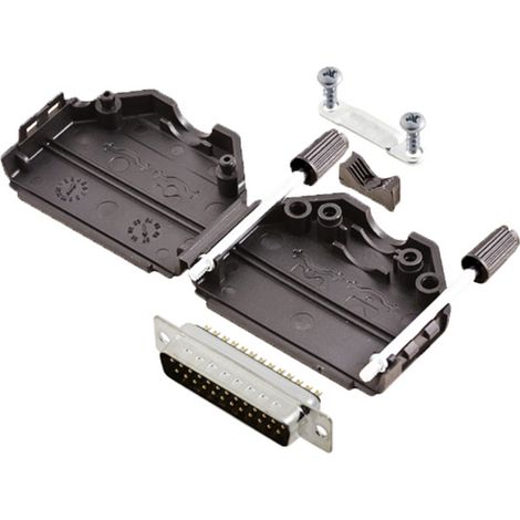 TRU COMPONENTS TCDPPK25BKDBPK 7709912 D-SUB Stiftleisten-Set 180 ° Polzahl: 25 Lötkelch 1 St.