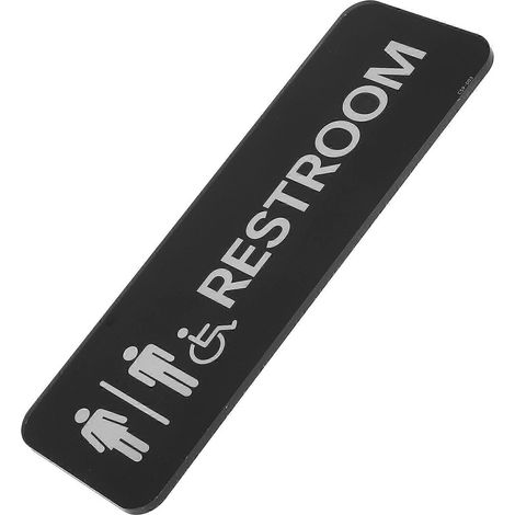 Panneaux de toilettes, panneaux de salle de bain, panneaux directionnels pour toilettes, lot de 2, acrylique autocollant (1/5)