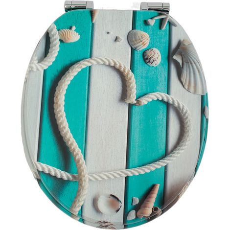 WC-Sitz aus MDF mit Absenkautomatik, Schnellverschluss, Top-Fix-System und Edelstahlscharnieren, U-förmig