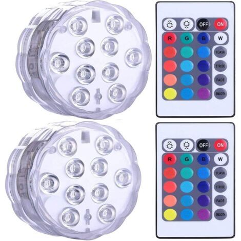Wasserdichte, tauchfähige LED-Leuchten für Whirlpools, Spas und Teiche Unterwasser-LED-Leuchten mit 2 Fernbedienungen für Vasenfüße, Aquarien, Partys, Halloween und Heimdekorationen.