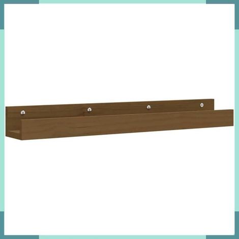 étagère murale - 823592 - Bois de pin massif - Marron miel - 80 x 12 x 9 cm (lot de 2) (1/5)