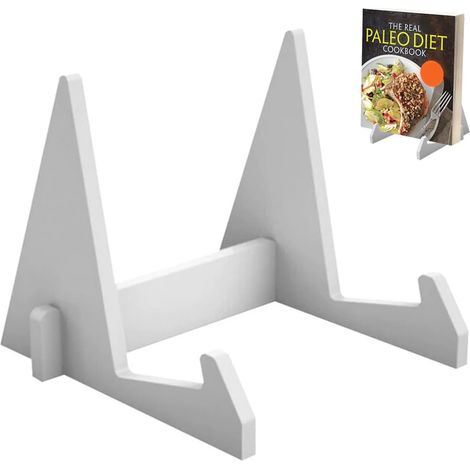 Support livre acrylique amovible blanc, idéal livres cuisine/albums, présentoir transparent simple