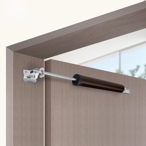 Puerta con cierre suave automático, tope de posicionamiento ajustable a 90 grados, herrajes para muebles (plateados). (1/5)