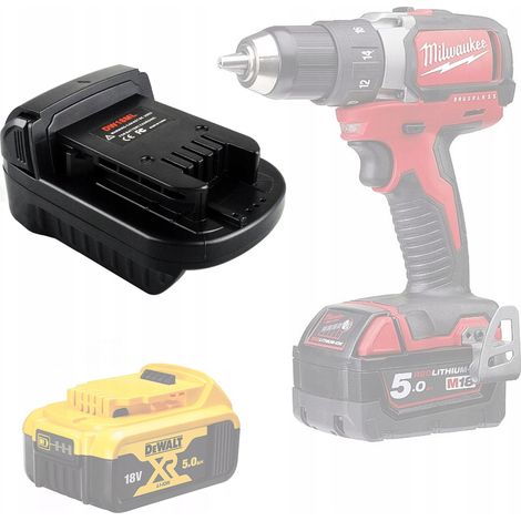 Adattatore/convertitore per batteria Dewalt da 18 V a Milwaukee 18 V (DW18ML) (1/5)