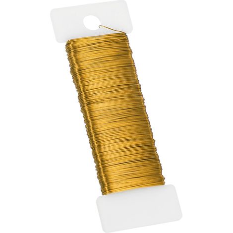 Fil Flexible Pour Fleurs 20 Gauge, 38 Verges (115 Pieds) Fil Pour Couronnes Florales Pour Artisanat Arrangements Floraux, Or Foncé (1/5)