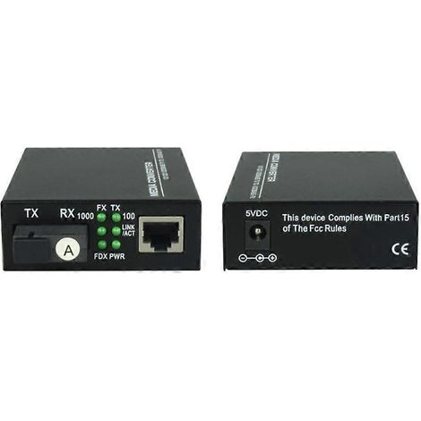 1 paire de convertisseurs fibre optique SFP+ 10G vers RJ45 convertisseur Ethernet RJ45 vers SFP+ 10/100/1000M/2,5G/10G émetteur-récepteur prise américaine (1/5)