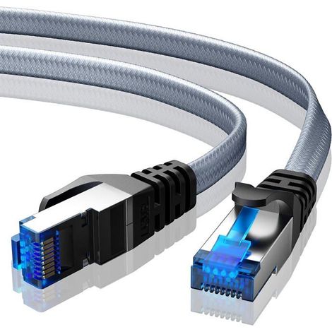 Câble Ethernet Cat8 KAL-5 m,RJ45 plat,tressé,40 Gbps 2000 MHz,LAN Gigabit,pour PC,routeur,modem