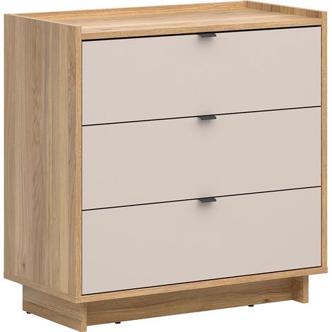 Kommode Donna mit 3 Schubladen, Kaschmir, 84.5cm (1/3)