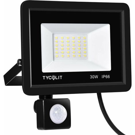 Projecteur LED Exterieur Detecteur de Mouvement 30W, Imperméable Spot LED Avec Détecteur, Blanc Froid Eclairage Exterieur, Lampe Exterieur pour Terrasse Garage Jardin (1/5)