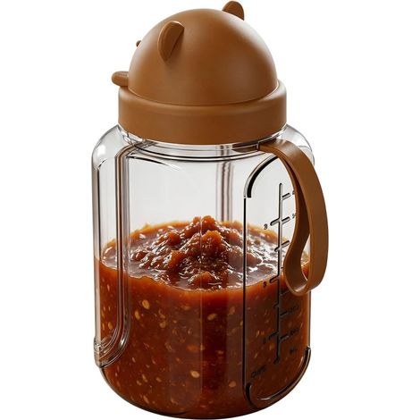 Bocaux De Conservation Alimentaire Mignonne bouteille portable Pot Mignon Petit Ours À Joint Silicone Pour Petit-Déjeuner Avoine Yaourt Salade Fruits Soupe Déjeuner (1/5)