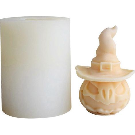 Moule en Silicone pour Bougies Halloween Citrouilles et Chapeaux - Moule à Bougies Parfumées Résine (1/4)