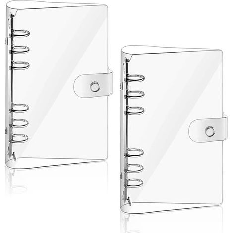 Carpeta de anillas 2 piezas, carpeta anillas A6, carpeta anillas sueltas transparente, impermeable, A6, carpeta anillas recargable cierre presión (1/5)