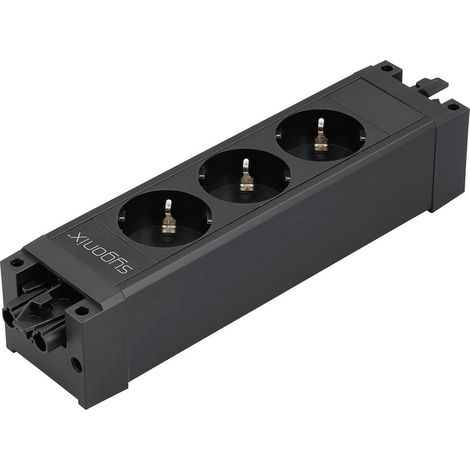 Sygonix SY-6872234 3 scomparti Modulo multipresa senza interruttore Nero (1/5)