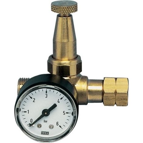 Réducteur de pression pour propane Mini avec manomètre 0,5-4 bar, 6 kg/h, dimensions 21,8 x 1/14 pouces, LH