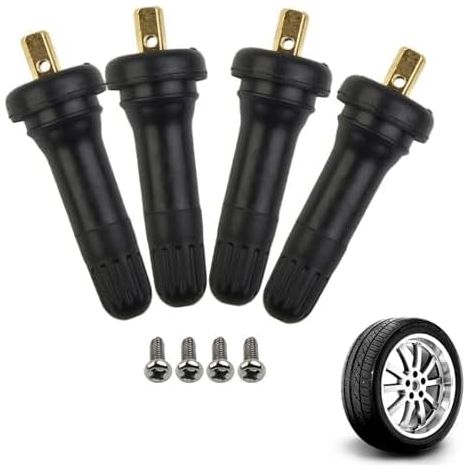 Lot de 4 valves TPMS pour capteur Pression des pneus, tiges Valve Schrader en Caoutchouc et métal, Anti-Fuite système Voiture, Remplacement fiable Durable - (1/5)
