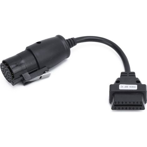 Adaptateur de cble de diagnostic OBD2 30 broches 16 broches 250 mm/9,8 pouces de remplacement pour camions IVECO (1/5)
