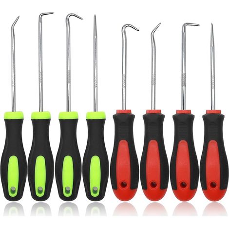 8 Pièces Crochet de Joint D’huile Flexible 15-17cm Crochets de Précision Longs et Courts Extracteur Joint Torique pour la Dépose du Joint d'Huile Joint Torique Outils Mecanique (1/5)