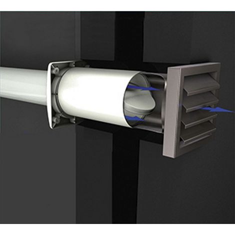 Aeroboy Energiespar Mauerkasten Ø 125 mm Edelstahlgitter-Lamellen wetterbeständig original