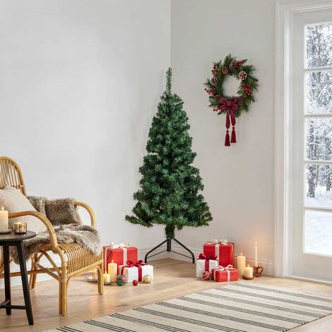 Sapin de Noël artificiel d'angle Vert 120 cm PVC (1/5)