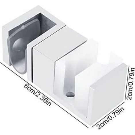 Bottom guide for sliding shower doors, 6 x 2 x 2 cm, stainless steel, for domestic and professional use. (1/3)