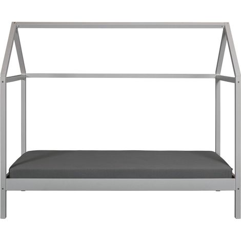 Letto singolo 90x200 cm Bianco con Tetto Doghe