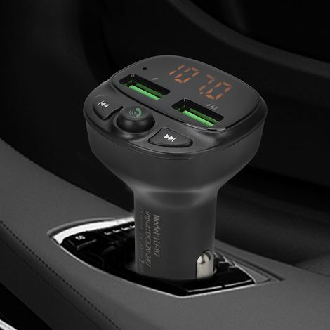 Émetteur audio Bluetooth FM double port USB pour voiture, adaptateur audio mains libres, lecteur MP3 (1/5)