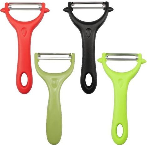 Pelapatate - Acciaio inox - Set da 4 pezzi - Ergonomico - Antiruggine - Design contemporaneo (1/4)