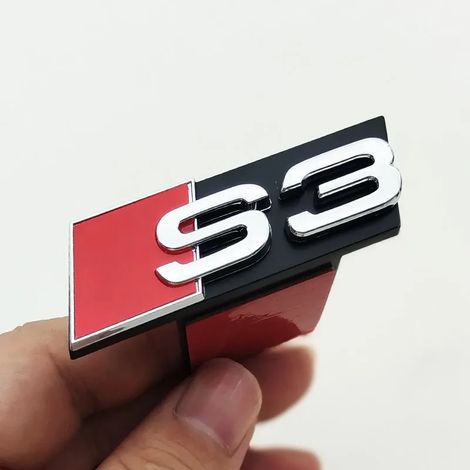 (Chrome S3) - Logo 3D ABS S3 S4 S5 S6 S7 S8 - Emblème de calandre avant compatible avec Audi S3 4 5 6 7 8 - Accessoires de style automobile (1/5)