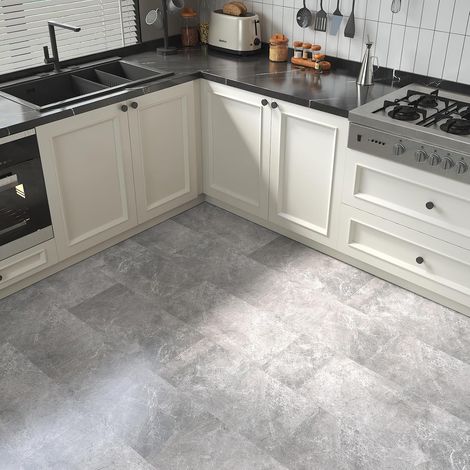 Dalle PVC Adhesive Sol Carreau de Ciment Gris 30X60CM 5 Dalles Sol Adhesif Chambre Salle de Bain Imperméable PVC Gris Stickers Carrelage Crédence Adhésive Cuisine Carreaux de Ciment Sols (1/5)