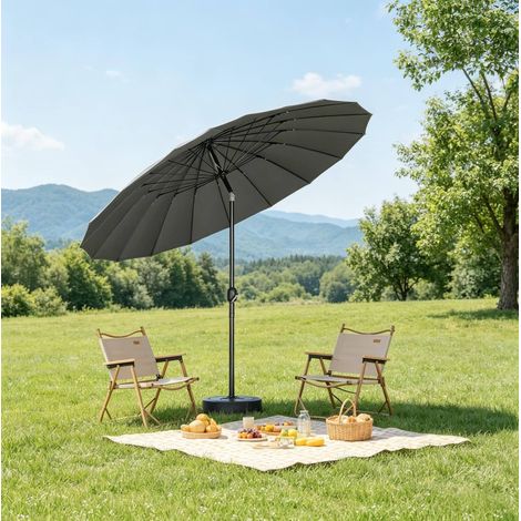 Ombrellone da giardino inclinabile 257 cm grigio scuro OKMYHOME (1/5)