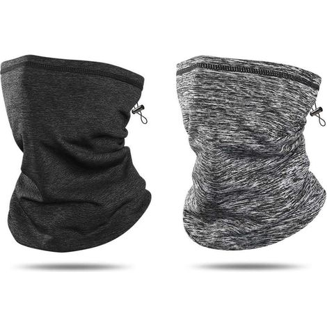 Tour de Cou en Polaire pour Homme, Ensemble de 2 Cache Cou Fleece Doublé, Cache Cou Moto Windproof et Chaud pour Sports Extérieurs, Ski, Course, Cyclisme - Accessoire Pratique et Confortable (1/5)