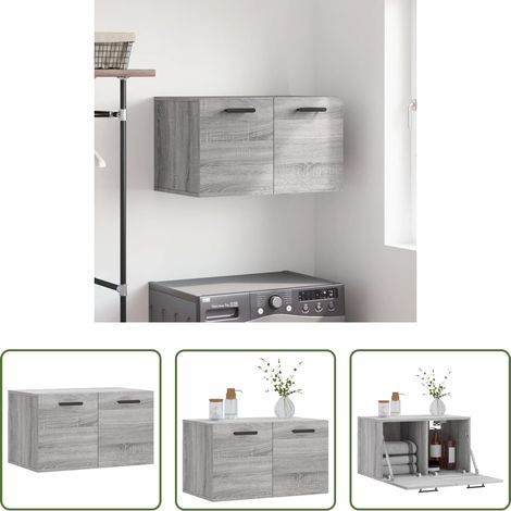 vidaXL Wandmontage - Wandschrank Grau Sonoma 60x36,5x35 cm Holzwerkstoff (1/5)
