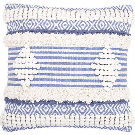 Boho Bali Style Cushion - Cover and Filling Included - Litha Blue (1/5)