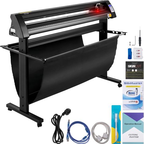 VEVOR Plotter de Decoupe Vinyle 1350 mm Traceur de Coupe Vinyle, Machine de Decoupe Vinyle avec Logiciel Signcut, 95 W Coupeur Vinyle Efficace Precis avec LED Panneau Numerique pour Tracer Decouper