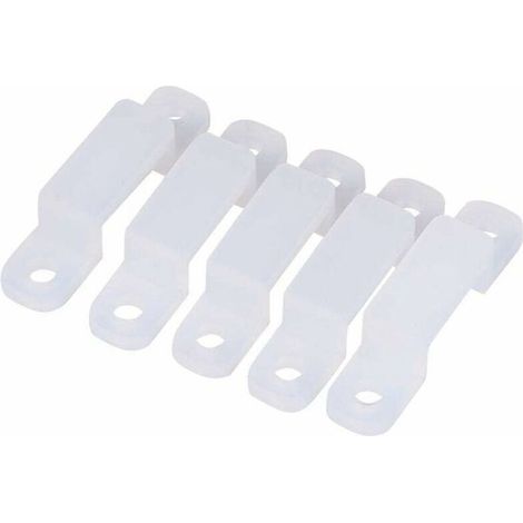 Clip de Support de Montage de Bande Lumineuse. 100 pièces 8/10/12mm Clip de Support en Silicone pour la Fixation 3528 5050 1210 RGB LED Bande Lumineuse(10mm)