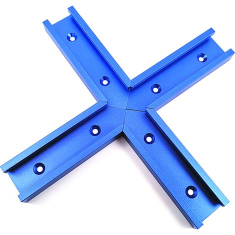 [JAMAIS UTILISÉ]Raccord de rail en T pour table de défonceuse, en alliage d'aluminium, 200 mm, type A, bleu (1/4)