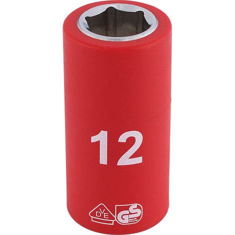 Draper 31615 Draper Expert Fully Insulated VDE Socket, 3/8"" Sq. Dr., 12mm (1/5)