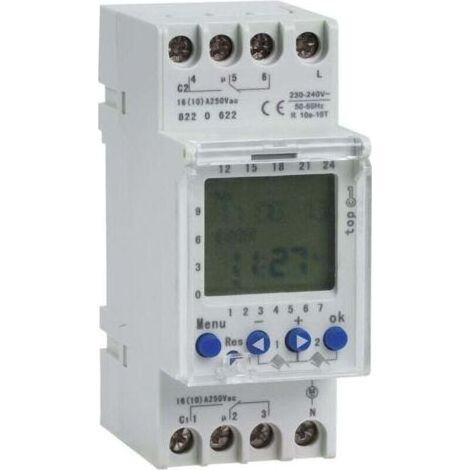 NALOOKAMIC 220V Minuterie Deux Canaux 7 Jours 24 Heures Programmable lectronique LCD Numrique Interrupteur Horloge Numrique avec 2 Sorties Relais (1/2)
