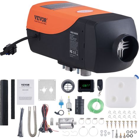 VEVOR Riscaldatore deAria Diesel per Auto Camper Camion RV 12 V 2 KW Temperatura Regolabile 8℃ -36℃ Controllo Remoto, Riscaldatore da Parcheggio per Auto Consumo di Carburante 0,16-0,26L/h BTU 10-15m² (1/5)