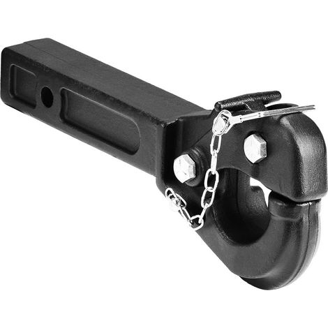 Attelage à anneau 9072 kg, compatible remorques avec récepteur 5 cm, longueur 39,6 cm, revêtement noir, idéal pour usage militaire. (1/5)