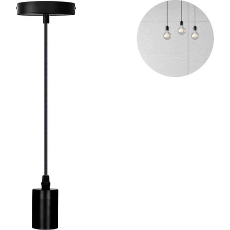 Suspension métallique pour lampe, douille E27 avec câble, pendule, câble pour lampe suspendue, idéal pour l'éclairage de plafond (1/5)