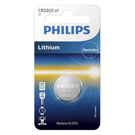 Philips cr2025/01b - Pila de botón de Litio (Paquete de 1)