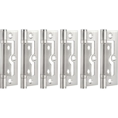 Paquet de 6 charnières pliantes silencieuses en acier inoxydable – Accessoires de quincaillerie pour portes, fenêtres et meubles (8x3,3cm) (1/5)