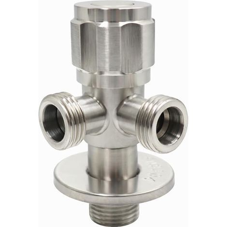 Válvula de ángulo de acero inoxidable 304 (una entrada/dos salidas/una entrada/tres salidas/una entrada/cuatro salidas) Válvula de derivación de agua caliente y fría doméstica con mando único de 4 vía (1/5)