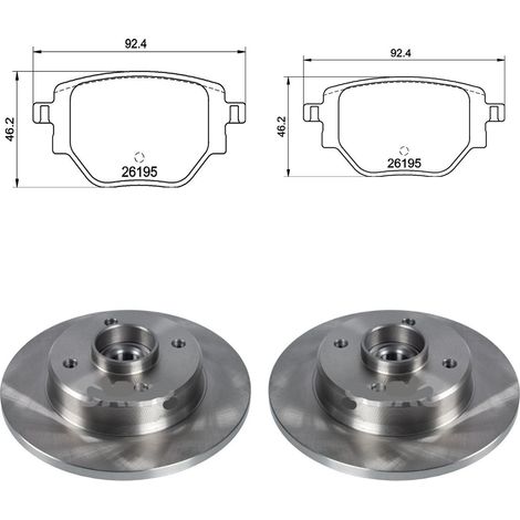 KIT FRENI POSTERIORI compatibile con PEUGEOT 208 II (UB,UP,UW,UJ) - DISCHI + PASTIGLIE OEM: P 59 100 / DSK3497 /SOSTITUZIONE DIRETTA/BASSA POLVERE/SILENZIOSO (1/5)