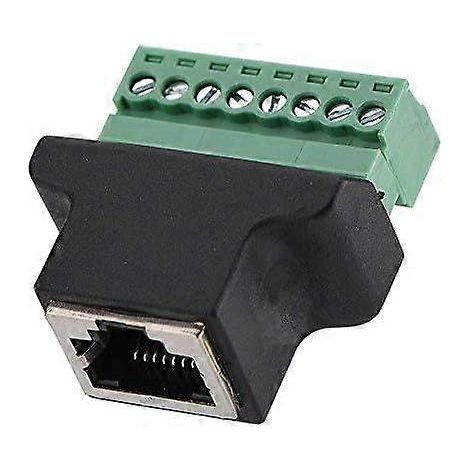 Adaptateur de bornier à vis RJ45, connecteur Ethernet DVR RJ45 femelle vers bornier à vis 8 broches, grande stabilité (1/5)